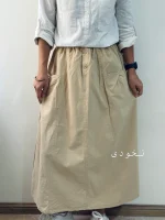 دامن لیرا | جنس لینن کتان | فریسایز - Image 4