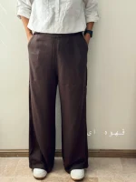 شلوار لینن کمردار | فریسایز | در 5 رنگ متنوع - Image 7