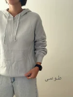 هودی بافت نیم زیپ | فریسایز | در رنگ های متنوع - Image 6