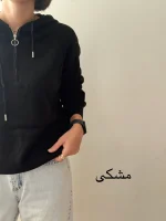 هودی بافت نیم زیپ | فریسایز | در رنگ های متنوع - Image 13