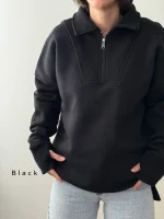 سوییشرت نیم زیپ ( یونیسکس ) | فریسایز | در رنگ های متنوع - Image 8