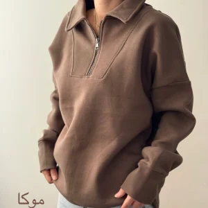 سوییشرت نیم زیپ ( یونیسکس ) | فریسایز | در رنگ های متنوع