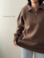 سوییشرت نیم زیپ ( یونیسکس ) | فریسایز | در رنگ های متنوع - Image 9