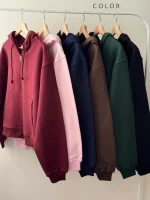 سوییشرت زیپ دار ریوا | فریسایز | ۶ رنگ متنوع - Image 3