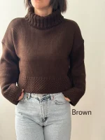 کراپ بافت یقه شول | فریسایز قد50 | 4 رنگ متنوع - Image 5