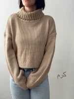 کراپ بافت یقه شول | فریسایز قد50 | 4 رنگ متنوع - Image 6