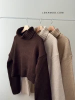 کراپ بافت یقه شول | فریسایز قد50 | 4 رنگ متنوع - Image 4