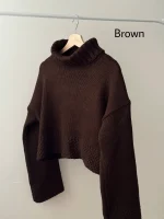 کراپ بافت یقه شول | فریسایز قد50 | 4 رنگ متنوع - Image 9