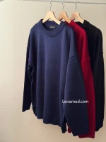 بافت یقه گرد | فریسایز | در رنگ های متنوع - Image 12