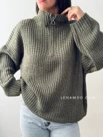 بافت نیم زیپ آلما | در رنگ های متنوع | فریسایز قد 70 - Image 8