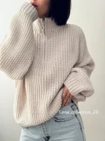 بافت نیم زیپ آلما | در رنگ های متنوع | فریسایز قد 70 - Image 2