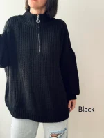 بافت نیم زیپ آلما | در رنگ های متنوع | فریسایز قد 70 - Image 10