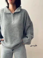 بافت نیم زیپ آلما | در رنگ های متنوع | فریسایز قد 70 - Image 5