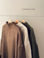 بافت نیم زیپ آلما | در رنگ های متنوع | فریسایز قد 70 - Image 3