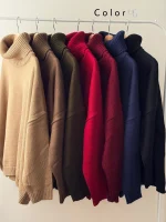 بافت یقه شل لیما | فریسایز قد 65 | در 7 رنگ متنوع - Image 12