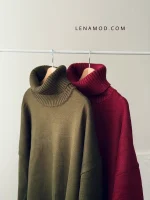 بافت یقه شل لیما | فریسایز قد 65 | در 7 رنگ متنوع - Image 3