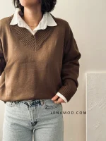 بافت یقه هفت | در 6 رنگ متنوع | فریسایز قد55 دور سینه 125 - Image 7