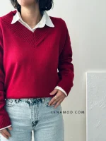 بافت یقه هفت | در 6 رنگ متنوع | فریسایز قد55 دور سینه 125 - Image 4