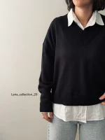 بافت یقه هفت | در 6 رنگ متنوع | فریسایز قد55 دور سینه 125 - Image 11