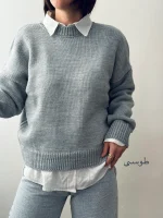 کراپ بافت یقه گرد | فریسایز قد 55 | در7رنگ متنوع - Image 6