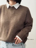 کراپ بافت یقه گرد | فریسایز قد 55 | در7رنگ متنوع - Image 8