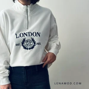 سوییشرت نیم زیپ مناسب خانم و آقا | فریسایز | در 10 رنگ متنوع