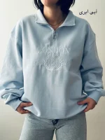 سوییشرت نیم زیپ مناسب خانم و آقا | فریسایز | در 10 رنگ متنوع - Image 9