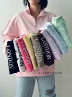 سوییشرت نیم زیپ مناسب خانم و آقا | فریسایز | در 10 رنگ متنوع - Image 11