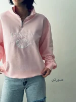 سوییشرت نیم زیپ مناسب خانم و آقا | فریسایز | در 10 رنگ متنوع - Image 12